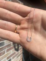 14k witgouden ketting met diamant, Handtassen en Accessoires, Kettingen, Ophalen of Verzenden, Nieuw