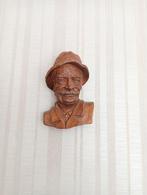 Twee houten hoofden man en vrouw, Antiek en Kunst, Ophalen of Verzenden