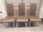 3 lederen stoelen in zeer goede staat, Huis en Inrichting, Stoelen, Ophalen, Overige kleuren, Drie, Modern - landelijk