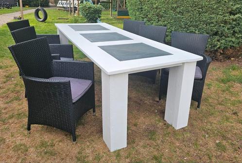 Steigerhouten Tuintafel met 6 stoelen, Tuin en Terras, Tuintafels, Zo goed als nieuw, Ophalen