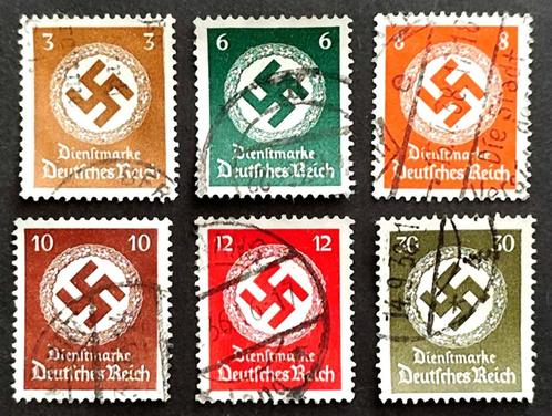 6 gebruikte "Dienstmarke" zegels 1934, Timbres & Monnaies, Timbres | Europe | Allemagne, Affranchi, Autres périodes, Enlèvement ou Envoi