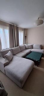 Beige U-vormige stoffen fauteuil met dagbed, Huis en Inrichting, Ophalen, Gebruikt