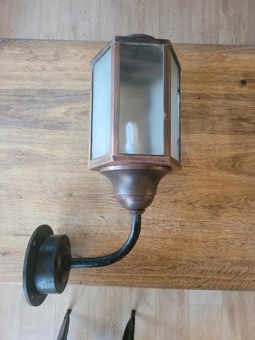 Très ancienne grande lampe de rue en cuivre et fonte, Enlèvement