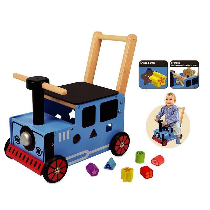 Houten loopwagen duwwagen trein, Kinderen en Baby's, Speelgoed | Houten speelgoed, Nieuw, Rij- of Hobbelspeelgoed, Ophalen of Verzenden