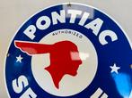Pontiac Service emaille reclamebord, Ophalen of Verzenden, Gebruikt, Reclamebord
