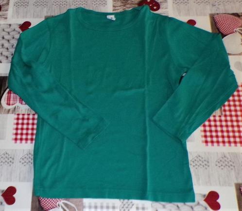 134/140 9/10 longsleeve t-shirt lange mouwen groen effen, Kinderen en Baby's, Kinderkleding | Maat 134, Gebruikt, Jongen, Shirt of Longsleeve