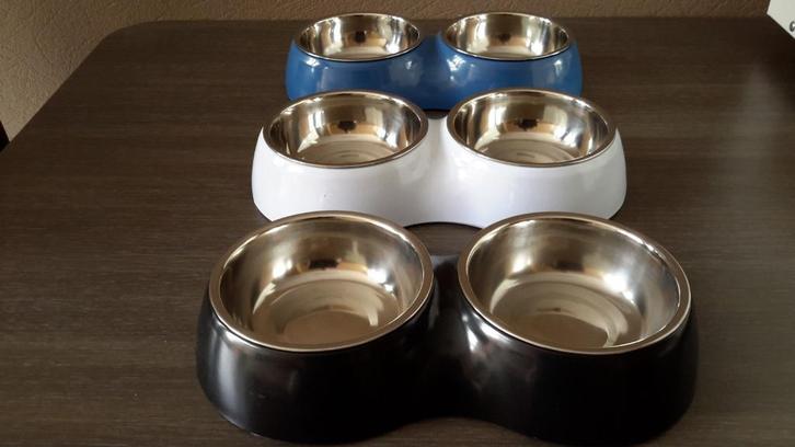 Lot / partij eet- en drinkbakjes dubbel ( NIEUW ), Dieren en Toebehoren, Hondenvoerbakken en Drinkbakken, Nieuw, Ophalen of Verzenden