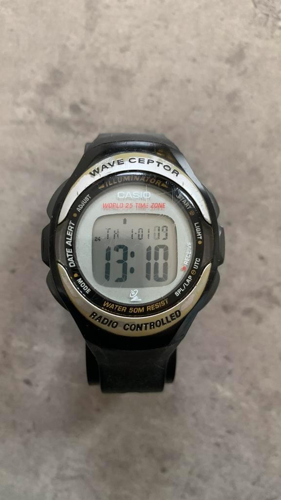 Casio WV-51H 2407 golfontvanger, Handtassen en Accessoires, Horloges | Heren, Gebruikt, Polshorloge, Casio, Kunststof, Kunststof