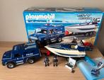 5187 politietruck met speedboot, Kinderen en Baby's, Speelgoed | Playmobil, Ophalen of Verzenden, Zo goed als nieuw