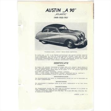 Austin A90 Atlantic Vraagbaak losbladig 1949-1951 #1 Nederla