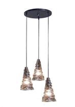 Suspension plafonnier 3 x e27 design industriel Italie neuf, Industrieel, 75 cm ou plus, Enlèvement ou Envoi, Métal