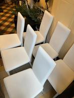 Six chaises modernes blanches de salle à manger, Maison & Meubles, Comme neuf, Synthétique, Enlèvement, Cinq, Six Chaises ou plus