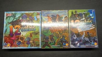 12 realms + 2 uitbreidingen en promo's beschikbaar voor biedingen