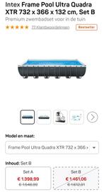 Intex zwembad 7,33 x 3,66 x 1,32, Ophalen, Gebruikt