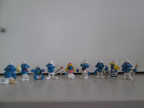 Smurfen; 9 verschillende , ongebruikte smurfen, gelabeld, Verzamelen, Smurfen, Nieuw, Poppetje, Figuurtje of Knuffel, Verschillende Smurfen