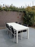 Uittrekbare tuintafel (220-330 x 90) + 6 stoelen, Tuin en Terras, Gebruikt, Ophalen