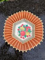 Plastona Gevlochten Plastic Mandje Retro Oranje. Greece, Ophalen of Verzenden, Huis en Inrichting