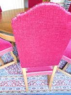 STEVIGE EIKEN HOUTEN STOELEN BEKLEED MET RODE MOHAIR, Ophalen, Hout