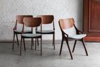 Set of 4 dining chairs by Arne Hovmand Olsen, Danish design, Grijs, Vier, Gebruikt, Hout
