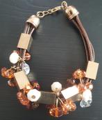 Bruin-oranje armband (20-21 cm), Ophalen of Verzenden, Nieuw, Bruin, Overige materialen