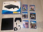 PS4 Slim + doos + controller + 6 games - 2 jaar oud topstaat, Games en Spelcomputers, Ophalen, Zo goed als nieuw, 500 GB, Met 1 controller
