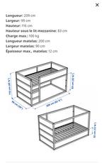 Lit reversible enfant ikea, Sommier à lattes, Enlèvement, 180 cm ou plus, 85 à 100 cm