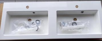 Moderne, dubbele wastafel -  Splinternieuw -  Kunststeen (ge, Doe-het-zelf en Bouw, Sanitair, Ophalen, Nieuw, Wastafel