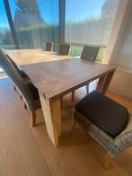 Eiken tafel 250cm + 8 stoelen, Huis en Inrichting, Tafels | Eettafels, Ophalen, Zo goed als nieuw