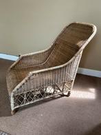 Oude Rattan / rieten ligstoel ,, Huis en Inrichting, Stoelen, Ophalen, Bruin, Riet of Rotan, Landelijk