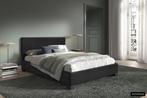 UL Bedden NIEUW zwart Lederlook lattenbodem +Gratis Levering, Ophalen of Verzenden, Nieuw