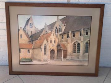 Schilderij oud Sint Jans hospitaal Brugge. Gesigneerd beschikbaar voor biedingen