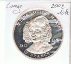 Republique democratique du Congo 10 francs 2002 reine Louise, Zilver, Ophalen of Verzenden, Losse munt, Zilver