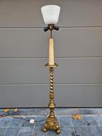Zware messing vloerlamp met putti 's op de voet, Antiek en Kunst, Ophalen