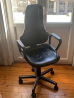 Ergonomische bureaustoel zwart leder, Ophalen, Gebruikt, Zwart, Bureaustoel