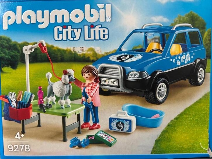 Playmobil 9278 – Auto met hondenkapsalon (in originele doos), Kinderen en Baby's, Speelgoed | Playmobil, Zo goed als nieuw, Complete set