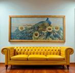 Aquarelle encadrée XL avec paon (215 cm de long ! !), Enlèvement