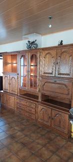 Buffet chene avec vitrine+bar+meuble tv+6 chaises, Maison & Meubles, Armoires | Buffets, Avec tiroir(s), 200 cm ou plus, Utilisé