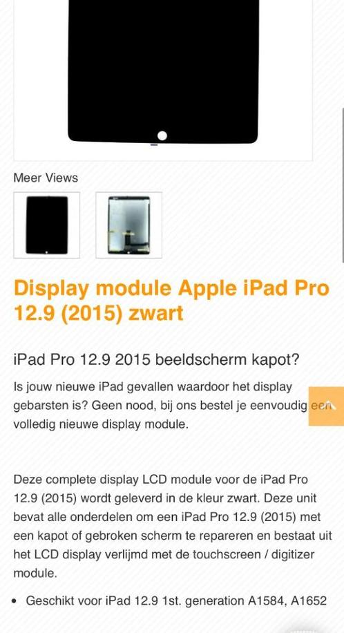 Display Module Apple Ipad Pro 12.9, Computers en Software, Apple iPads, Nieuw, Apple iPad Pro, Wi-Fi en Mobiel internet, 12 inch