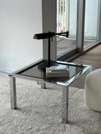 Vintage Italiaanse chroom bijzettafel, Huis en Inrichting, Ophalen, Zo goed als nieuw, Glas