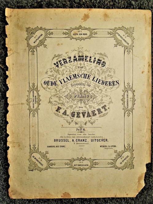 [1856] - "Gelyk een' Roos", 2-stemmig + oefenblad (ned./fr.), Musique & Instruments, Partitions, Utilisé, Autres genres, Populaire