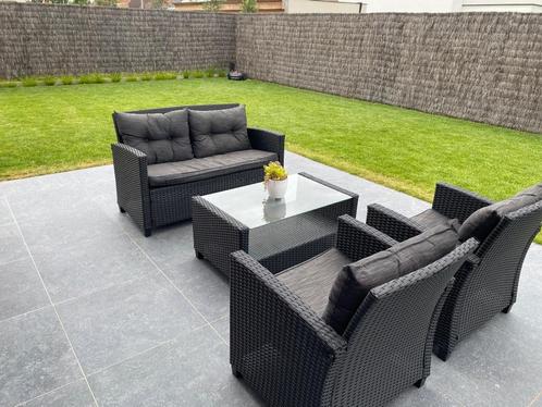 Lounge set, Tuin en Terras, Tuinsets en Loungesets, Zo goed als nieuw, Loungeset, Kunststof, 4 zitplaatsen, Bank, Bijzettafel
