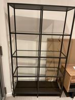 VITTSJÖ Stellingkast, zwartbruin/glas, 100x175 cm, Huis en Inrichting, Ophalen, Gebruikt