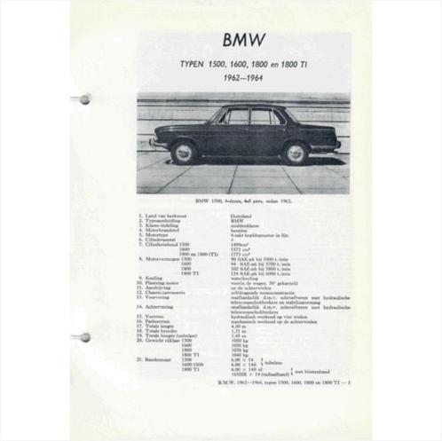 BMW 1500 1600 1800 1800 Ti Vraagbaak losbladig 1962-1964 #1, Livres, Autos | Livres, Utilisé, BMW, Enlèvement ou Envoi