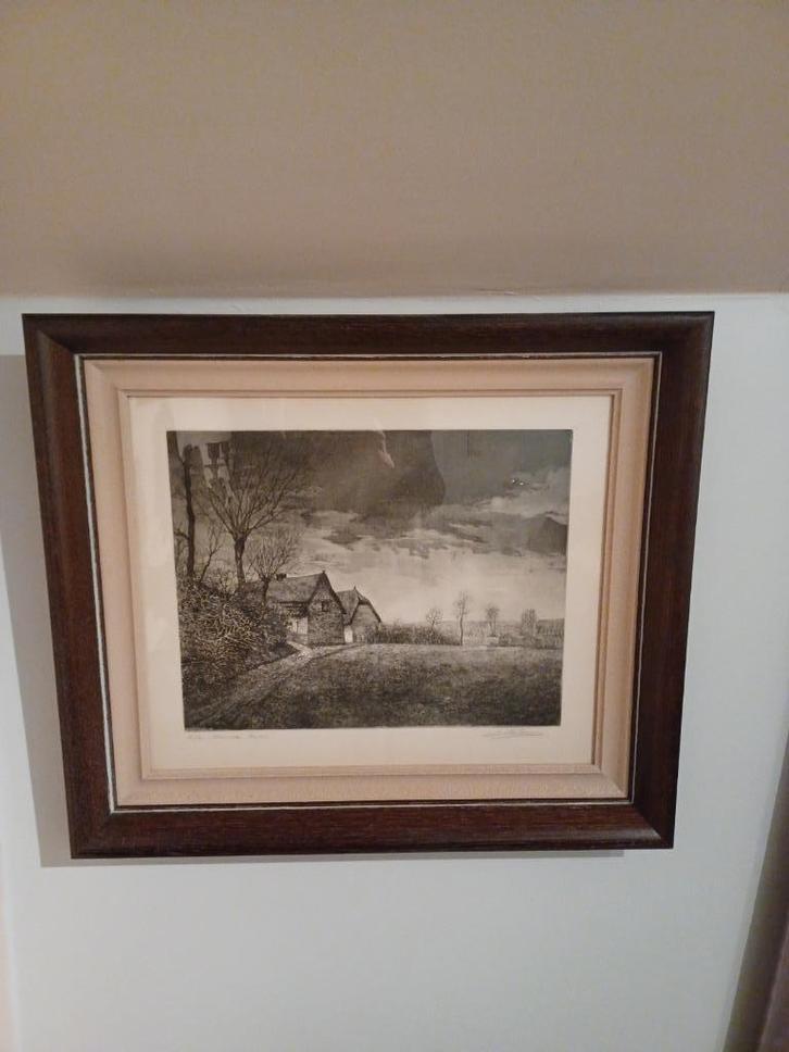 GROTE ETS EMILE DE COOMAN 1994 "MAARTSE BUIEN", Antiek en Kunst, Kunst | Etsen en Gravures, Ophalen