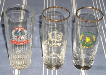 Drie verschillende Bierglazen Brouwerij Tielemans Aarschot beschikbaar voor biedingen