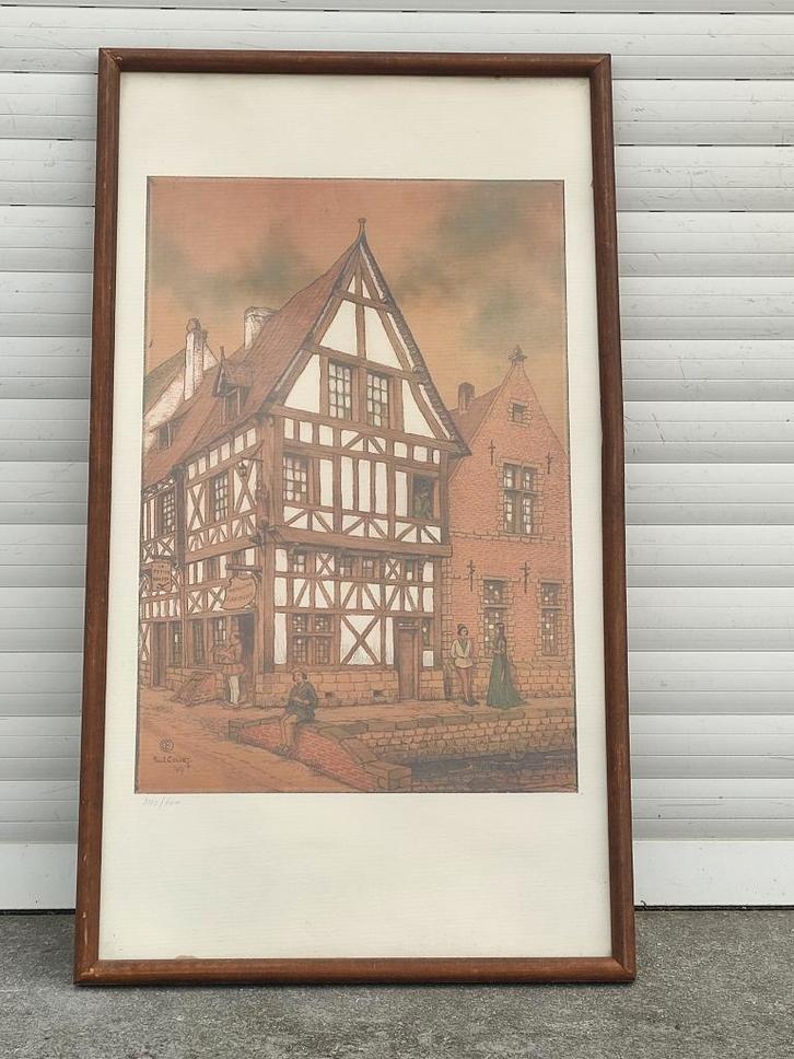 lithographie signe paul collet, Antiquités & Art, Art | Lithographies & Sérigraphies, Enlèvement ou Envoi