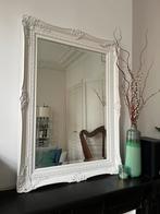 Grote antieke vintage witte spiegel, Zo goed als nieuw