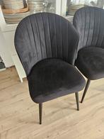 Chaises de salle à manger noir velours pieds métal, Maison & Meubles, Enlèvement ou Envoi, Comme neuf, Métal, Une