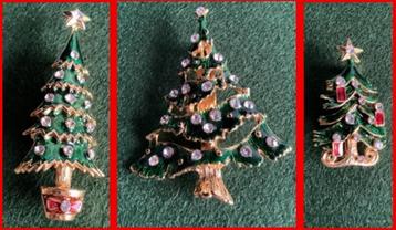 verschillende vergulde kerstbroches kerstboompjes beschikbaar voor biedingen