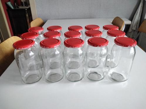 Set van 15 glazen potten voor jam en conserven - 550 ml, Huis en Inrichting, Keuken | Servies, Zo goed als nieuw, Kom(men), Glas